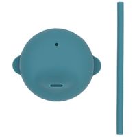 We Might Be Tiny Silicone Cup with Sippy Lid (+ mini straw) Set - Blue Dusk